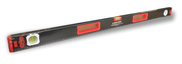 Уровень 19408 черн. 100см противоуд. 3 гл+магнит+линейка+угломер,рез.загл,фрезир.основ(30)MaxiTool