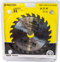 Диск пильный 130х24Тх22мм 19634 по дереву, 85-87HRC адаптеры 16/20 (100шт/кор)MaxiTool