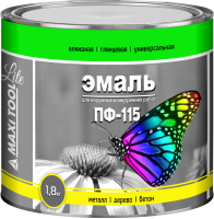 ЧЕРНАЯ Эмаль ПФ 115 1,8кг алкидная MAXITOOL Lite (6/300шт)