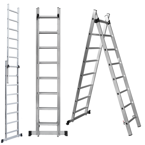 Лестница алюминиевая 2-х-секционная универсальная AL208 (225/365см) STAIRS