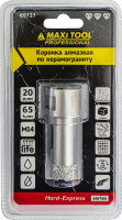 Коронка алмазная по керамограниту  D=20мм, 89727  высота 65мм, M14, блистер MaxiTool(100шт/кор)