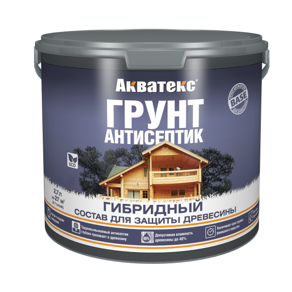 Акватекс Грунт-антисептик  ГИБРИДНЫЙ Бесцветный  2,7 л  65148 (1шт/144шт)