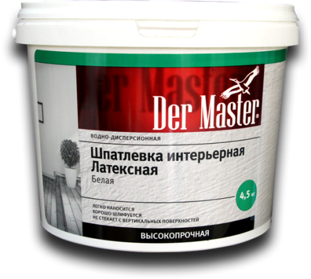 Шпатлевка интерьерная В-Д латексная  4,5 кг Der Master (1шт/168шт)
