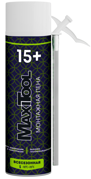 Пена монтажная 15  бытовая всесезонная MaxiTool 520мл MXT-HPU300a  (12шт/1008шт)