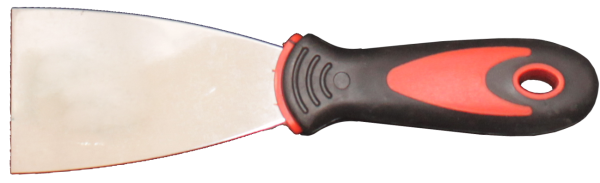 Шпатель нержав.сталь  (37,5*0,7мм)  51071 2-х компонент. прорезин. красн. руч. MaxiTool (240/12)