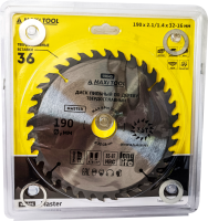 Диск пильный 190х36Тх32мм 19645 по дереву, 85-87HRC адаптеры 16/20/22/25/30 (50шт/кор)MaxiTool