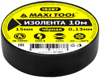 Изолента 19287 ПВХ черная 15мм*10м*0,13мм (10шт/250)MaxiTool