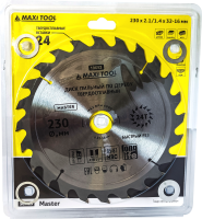 Диск пильный 230х24Тх32мм 19652 по дереву, 85-87HRC адаптеры 16/20/22/25/30 (25шт/кор)MaxiTool