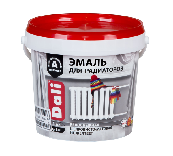 Эмаль ДЛЯ РАДИАТОРОВ акриловая 1 кг Dali  (80200)  (6шт/384шт)
