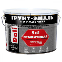 ЧЕРНЫЙ  графитовая Грунт-эмаль по ржавчине 3в1 10л Dali 20674 (1шт/55шт) 