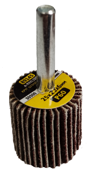 Круг веерный 25*25*6мм Р60 шлифовальный 89145 абразивный на шпильке (50/1500) MaxiTool