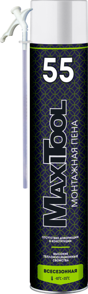 Пена монтажная 55 бытовая всесезонная MaxiTool 1000мл MXT-HPU600a (12шт/840шт)