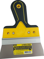 Шпатель нерж.сталь (150*0,4мм) 76153  фасадный 2-х комп. руч. ПРОФ MaxiTool РФ (20)