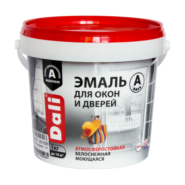 Эмаль ДЛЯ ОКОН И ДВЕРЕЙ  п/мат. БЕЛАЯ  1кг Dali  (80189)  (6шт/384шт)