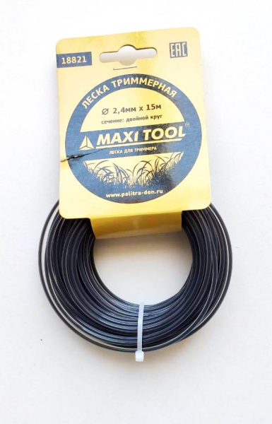 Леска триммерная двойной круг 2.4мм* 15м 18821 (1/240шт) MaxiTool