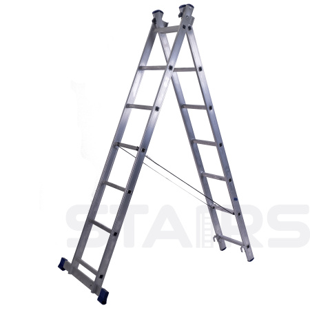 Лестница алюминиевая 2-х-секционная универсальная AL207 (197/309см) STAIRS