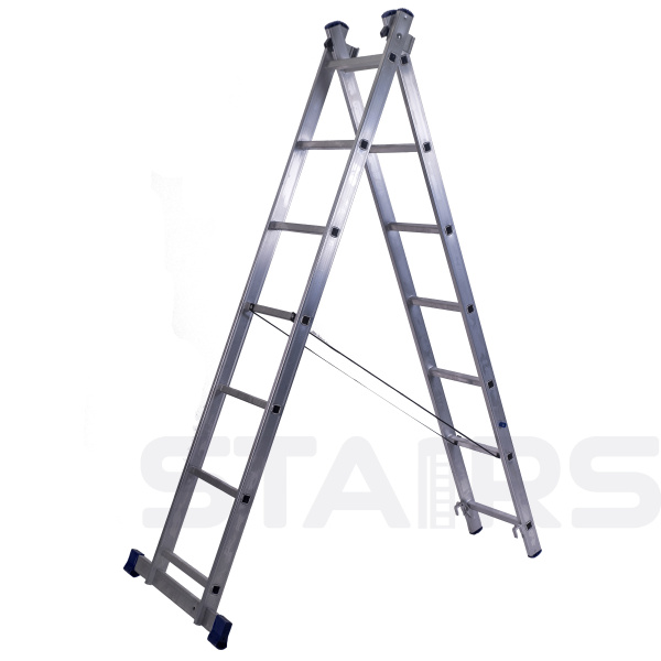 Лестница алюминиевая 2-х-секционная универсальная AL207 (197/309см) STAIRS