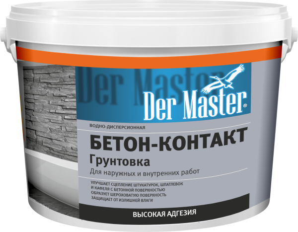 Грунт БЕТОН-КОНТАКТ В-Д д/нар/внутр раб 20 кг DERMASTER (32426) (1шт/24шт)
