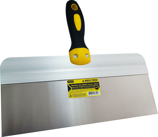 Шпатель нерж.сталь (300*100мм) 76159 с 2-х комп ручкой (круглая) высота раб 100 мм MaxiTool РФ (10)