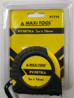 Рулетка S18 81316  3м*16мм   ребрист. обрезин. корп. 1 фикс. (120) MaxiTool