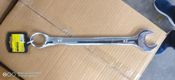 Ключ 57200 комбинированный 24 мм, хром-ванадиевый, зеркальн. полир. MaxiTool (10/60)