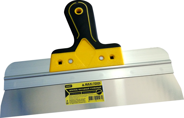 Шпатель нерж.сталь (300*0,4мм) 19497  фасадный 2-х комп. руч. ПРОФ MaxiTool РФ (10)