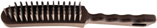 Щетка по металлу 54306 ручная 6-ти рядная, черная пластмассовая ручка, 270 мм (12/120) MaxiTool 