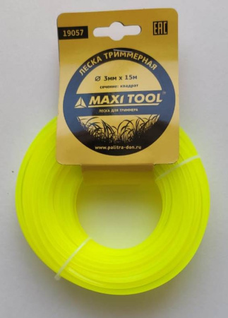 Леска триммерная квадрат 3мм* 15м 19057 (1/140шт) MaxiTool
