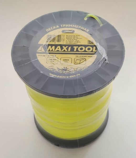 Леска триммерная квадрат 3мм*250м 19088 оранжевый (1/4шт) MaxiTool