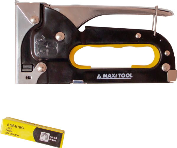 Степлер 18722 скоба 4-8мм нерегулируемый черный (6шт/48шт) MaxiTool