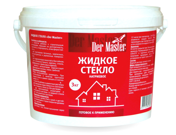 Жидкое стекло  3 кг Der Master (4шт/48кор/192шт)