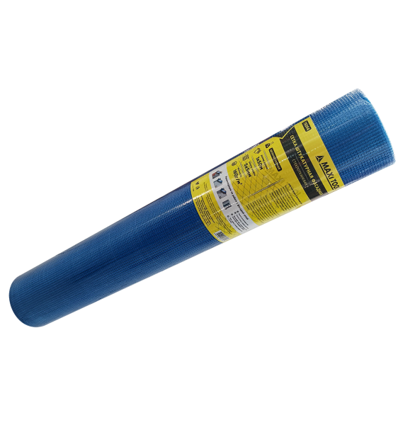 Сетка фасадная ячейка (5х5) размер 1мх50м пл.160 г/м2 (синяя)(1/2шт) 76094 MaxiTool