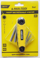 Набор складной имбусовых ключей 18777 HEX 1.5-2-2.5-3-4-5-6-8мм (12шт/уп)(48уп/кор) MaxiTool