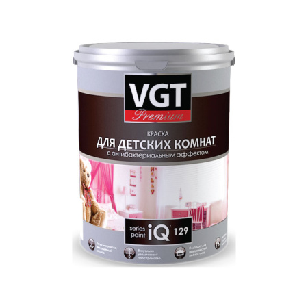 Краска VGT PREMIUM для детских комнат IQ 129 база А, 0,8л (1,2кг) ВГТ (6 шт) 