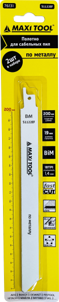 Полотно по металлу для сабельной пилы S1122EF 200x1,4мм 2шт. 76131 (20/100) MaxiTool