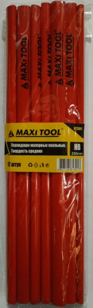 Карандаши малярные овальные 81301 250 mm тв.средняя (12 шт) набор MaxiTool (12/120)