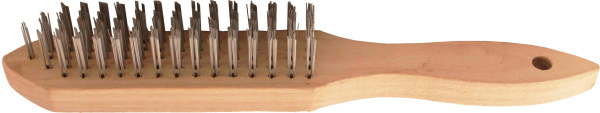 Щетка по металлу 54302 ручная 6-ти рядная, 270мм, деревянная ручка (12/120) MaxiTool