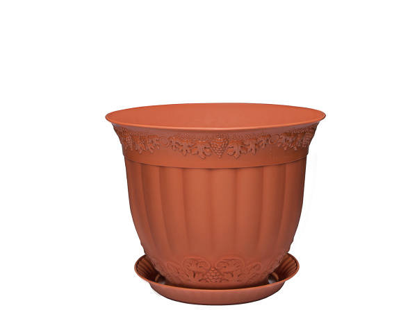 Кашпо "Флора" 14,25л с поддоном 217 коричневый Эльфпласт (15шт)