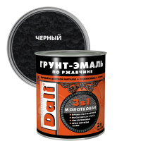 ЧЁРНЫЙ  молотковая Грунт-Эмаль по ржавчине  2л Dali 20460 (3шт/234шт)