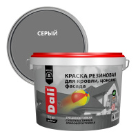 СЕРАЯ  краска Dali фасадная резиновая для кровли, цоколя, фасада 12кг (20735) (1шт/44шт)