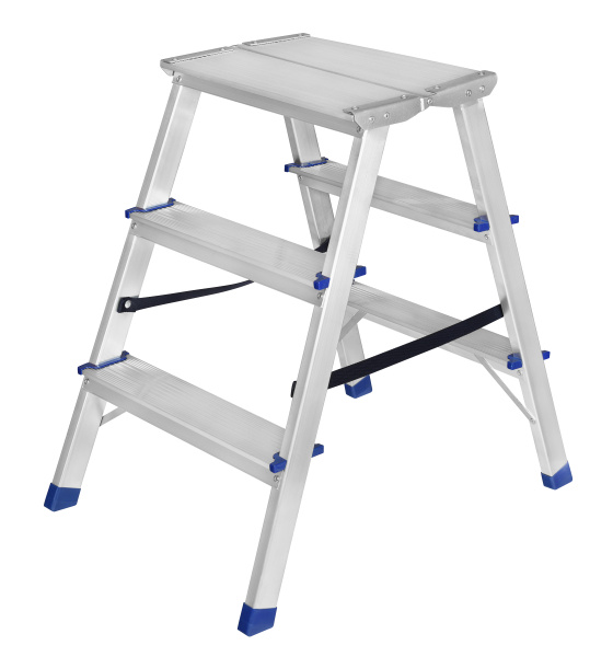 Мини-платформа двухсторонняя алюминиевая 3-х ступ. с широкой ступенью AMP203 STAIRS