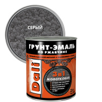 СЕРЫЙ  молотковая Грунт-Эмаль по ржавчине  2л Dali 20459 (3шт/234шт)