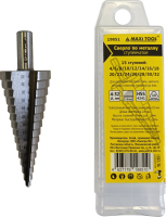 Сверло ступенч 4/6/8/10/12/14/16/18/20/22/24/26/28/30/32мм 19851 HSS4241 полиров.(300/50)MaxiTool