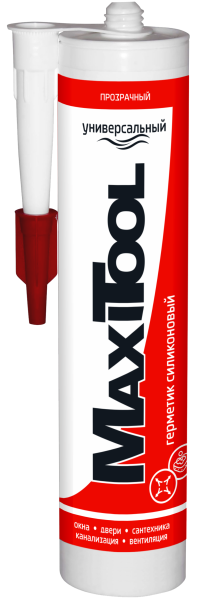 Герметик силиконовый универсальный прозрачный MaxiTool 240мл (12шт)