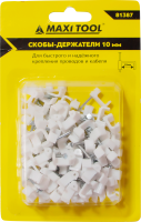 Скобы 81388 12мм с гвоздём для плоского кабеля (100шт/уп)(50уп/кор) MaxiTool