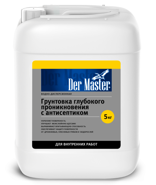 Грунт глубокого проник. с антисептиком д/внутр раб  5кг Der Master (1шт/96шт)