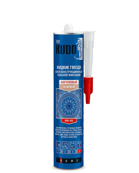 Клей монтажный сильной фиксации на каучуковой основе БЕЖЕВЫЙ KBK 405 KUGRUB300US 310мл(12шт/1440шт)