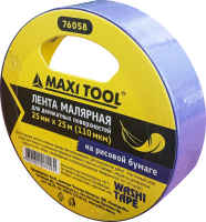 Лента малярная ультратонкая 76058 25мм*25м на рисовой бумаге 110mic (1/96) MaxiTool
