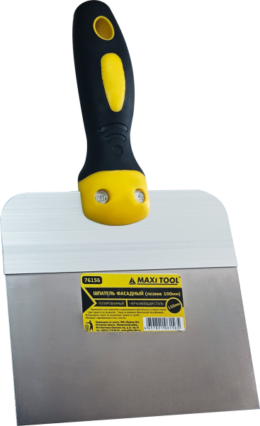 Шпатель нерж.сталь (150*100мм)  76156 с 2-х комп ручкой (круглая) высота раб 100 мм MaxiTool РФ (20)