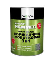 ЧЕРНЫЙ Грунт-Эмаль по ржавчине 3в1 молотковая 0,9кг ЭКОДОМ 65209 (6шт/576шт)